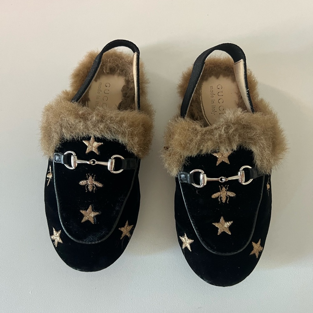 Unisex Kids Gucci suede moccasins/loafers Size 26